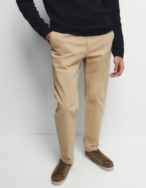 Pantalón casual slim de algodón para hombre