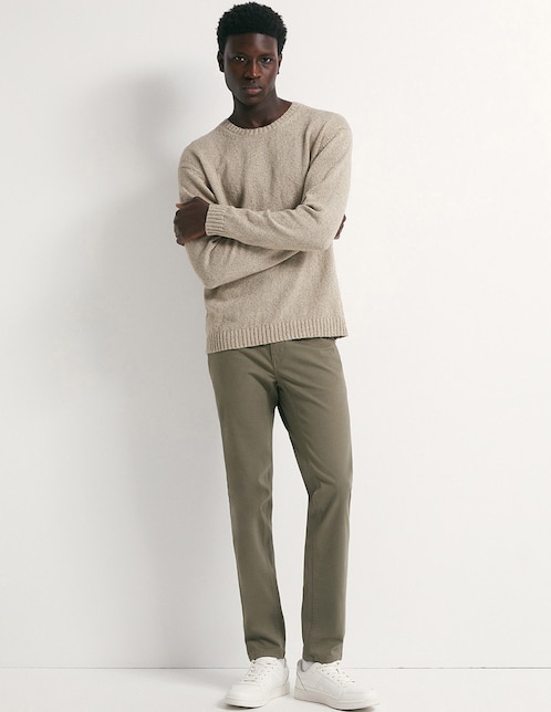 Pantalón de vestir recto de algodón para hombre Pantalón de vestir recto de algodón para hombre