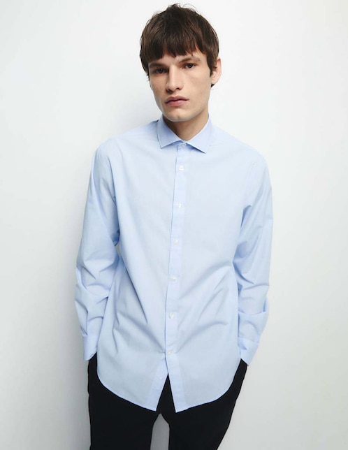 Camisa casual Sfera de algodón manga larga para hombre
