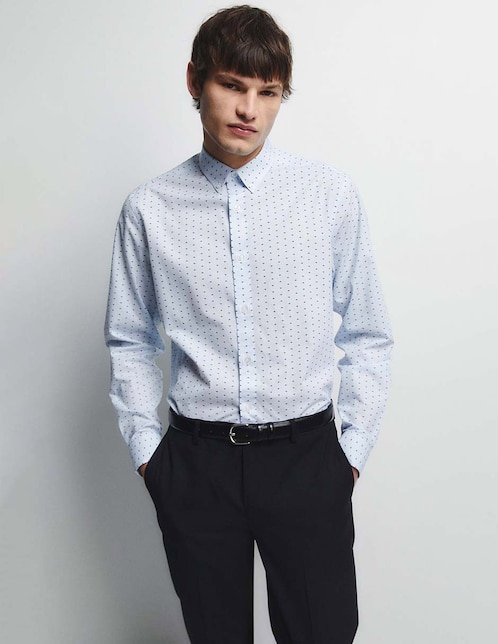 Camisa casual Sfera de algodón manga larga para hombre