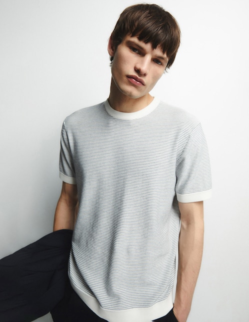 Camisa casual Sfera de algodón manga corta para hombre