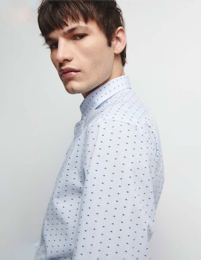 Camisa casual Sfera de algodón manga larga para hombre