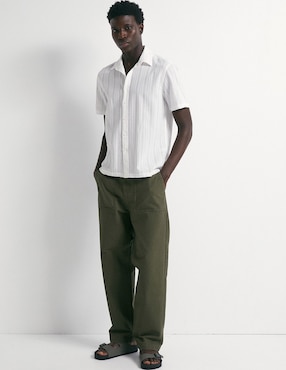 Camisa casual Sfera de algodón manga corta para hombre