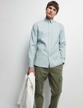 Camisa casual Sfera de algodón manga larga para hombre
