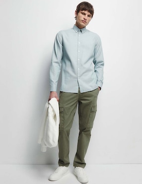 Camisa casual Sfera de algodón manga larga para hombre