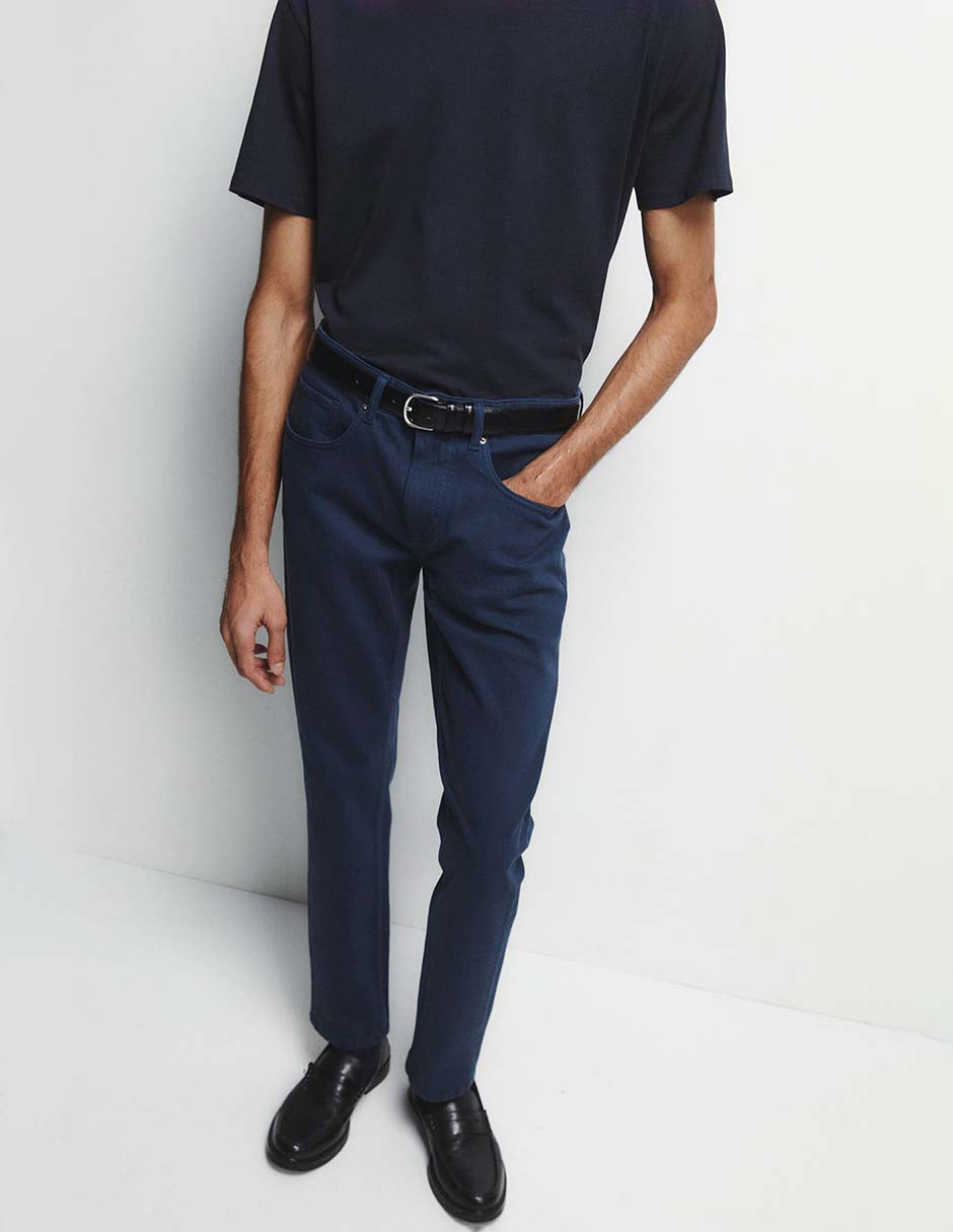 Jeans slim lavado obscuro para hombre