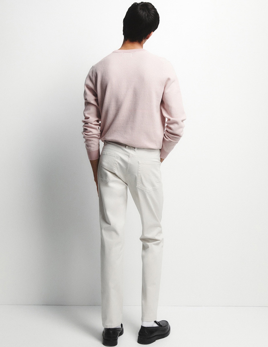 Pantalón de vestir recto de algodón para hombre 2