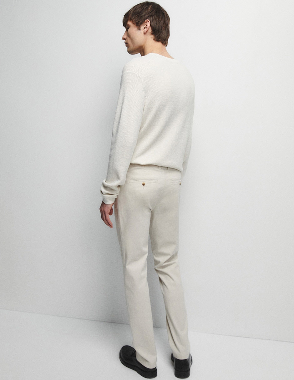 Pantalón casual slim de algodón para hombre 2