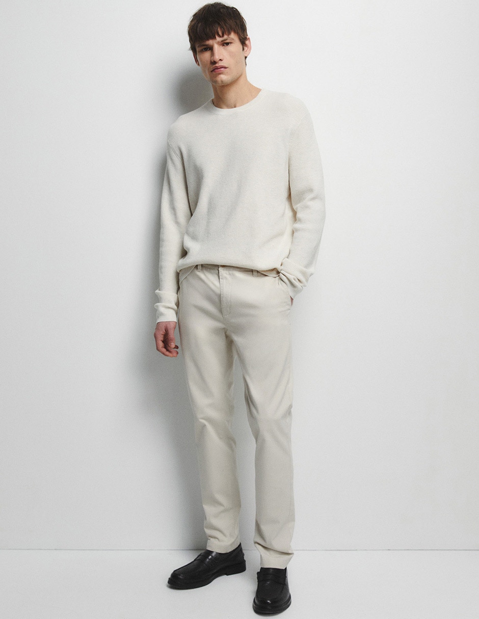 Pantalón casual slim de algodón para hombre 4