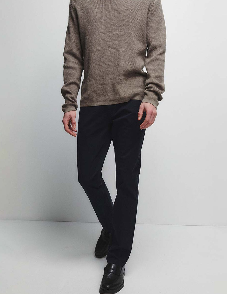 Pantalón casual slim de algodón para hombre Pantalón casual slim de algodón para hombre