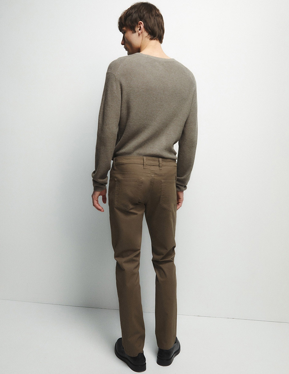 Pantalón casual slim de algodón para hombre 5