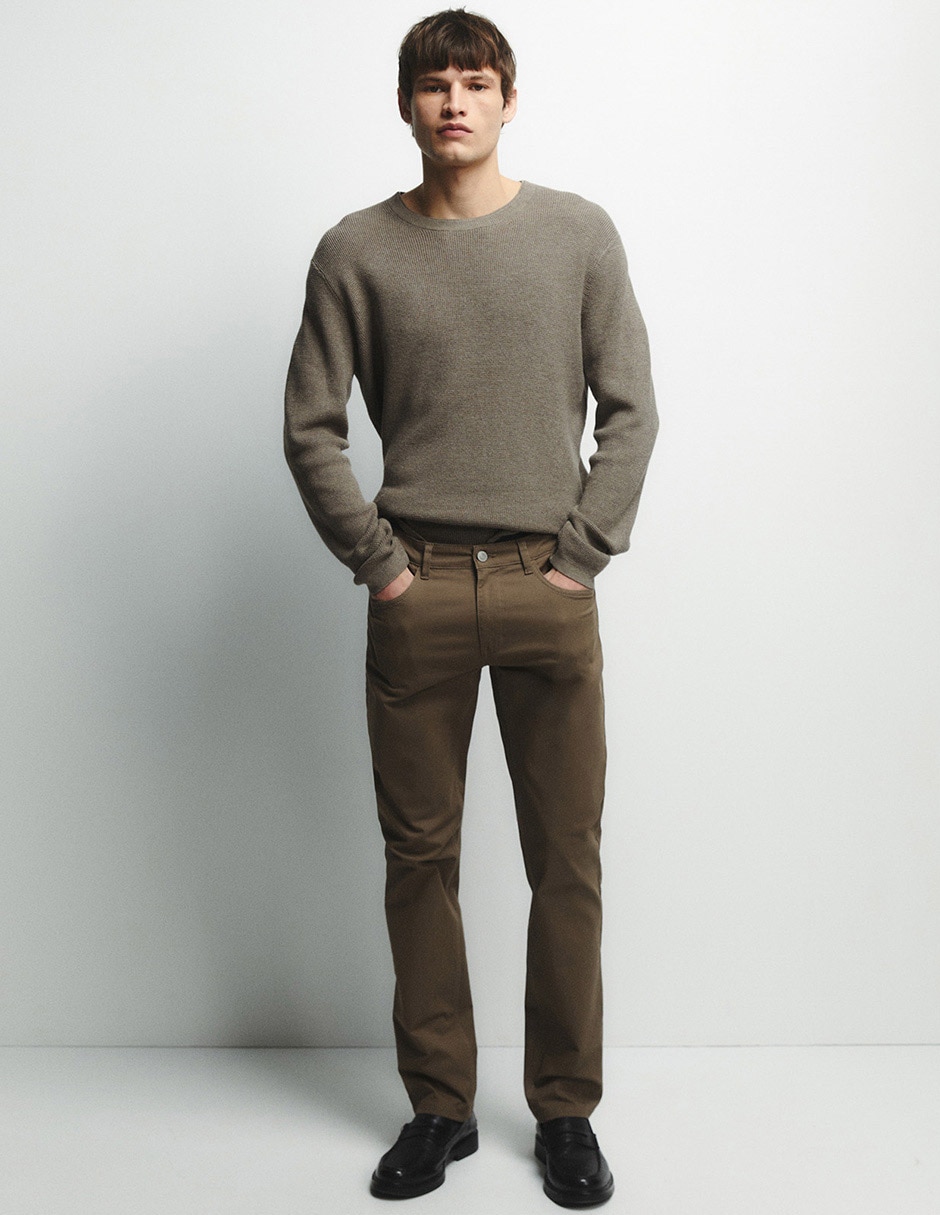 Pantalón casual slim de algodón para hombre 6