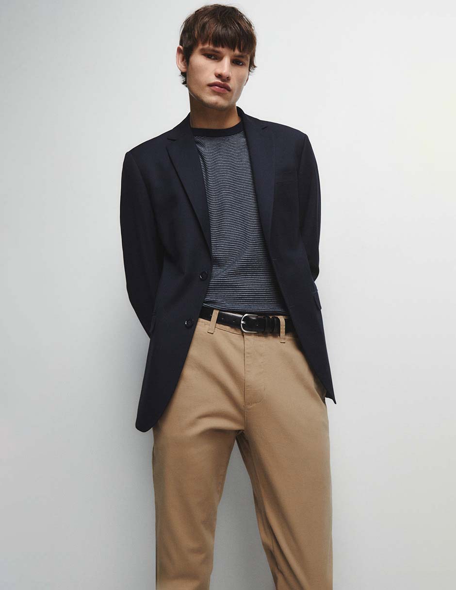 Pantalón casual slim de algodón para hombre 3