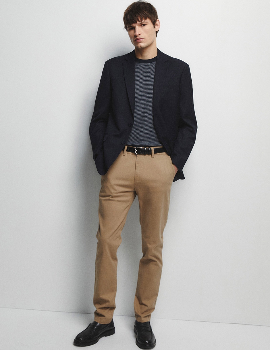 Pantalón casual slim de algodón para hombre 4
