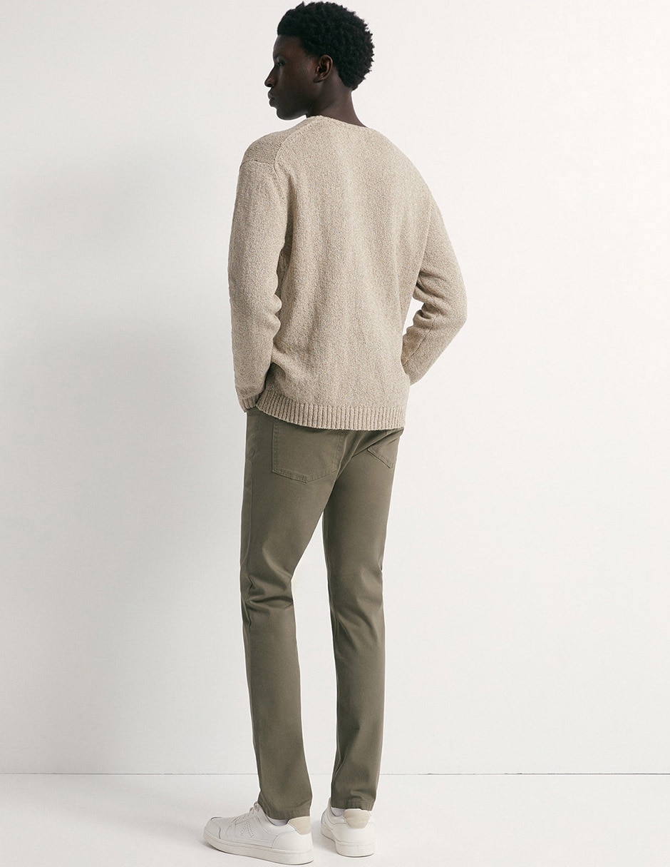 Pantalón de vestir recto de algodón para hombre 4