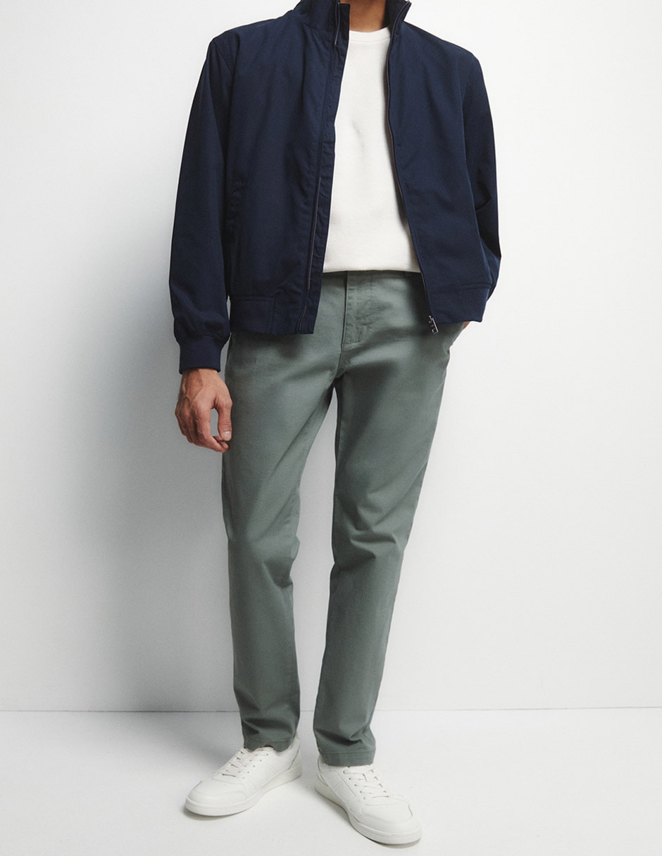 Pantalón casual slim de algodón para hombre