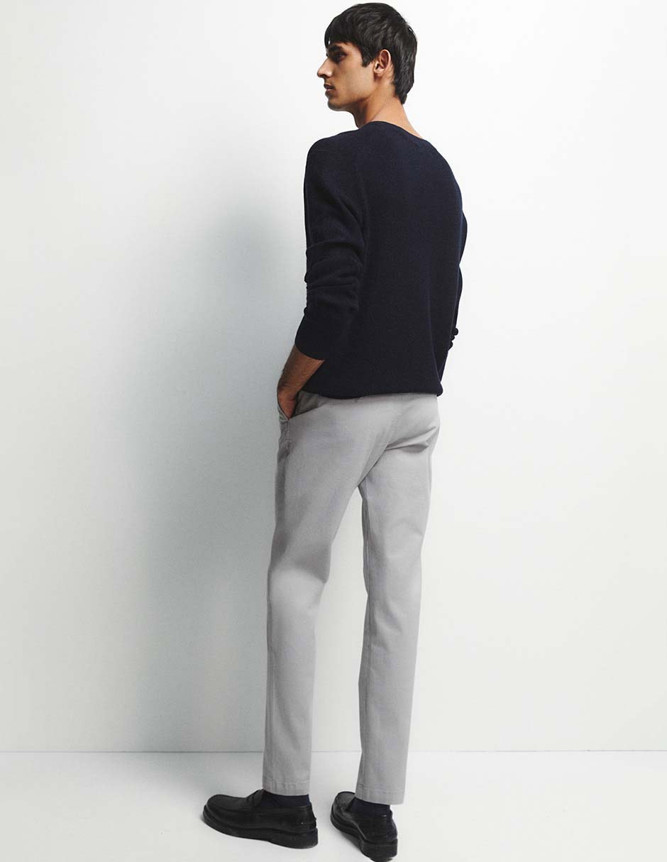 Pantalón slim de algodón para hombre