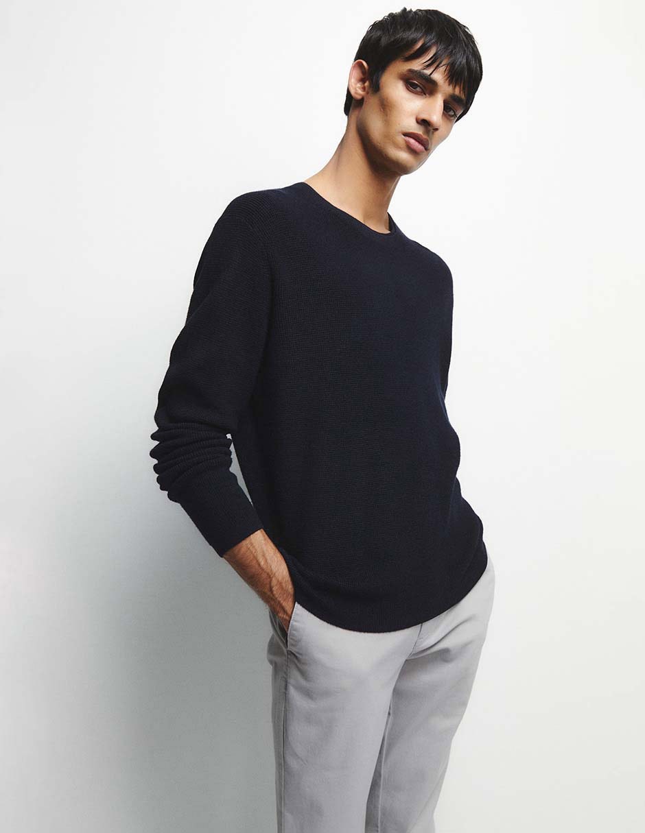 Pantalón slim de algodón para hombre