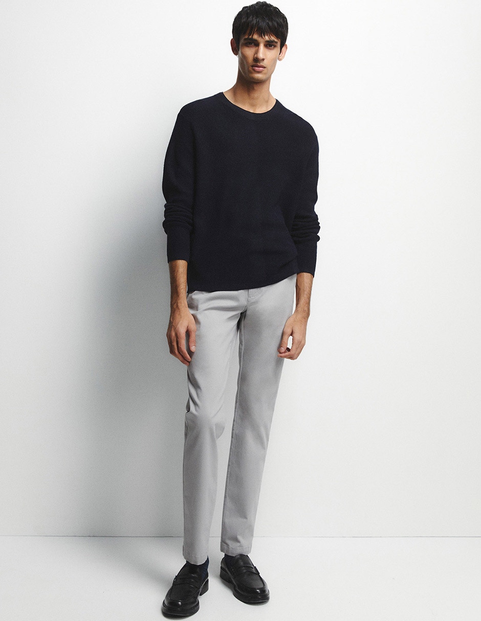 Pantalón slim de algodón para hombre