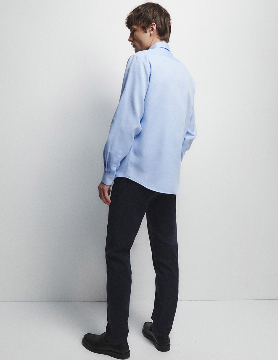 Camisa de vestir de algodón manga larga para hombre 2