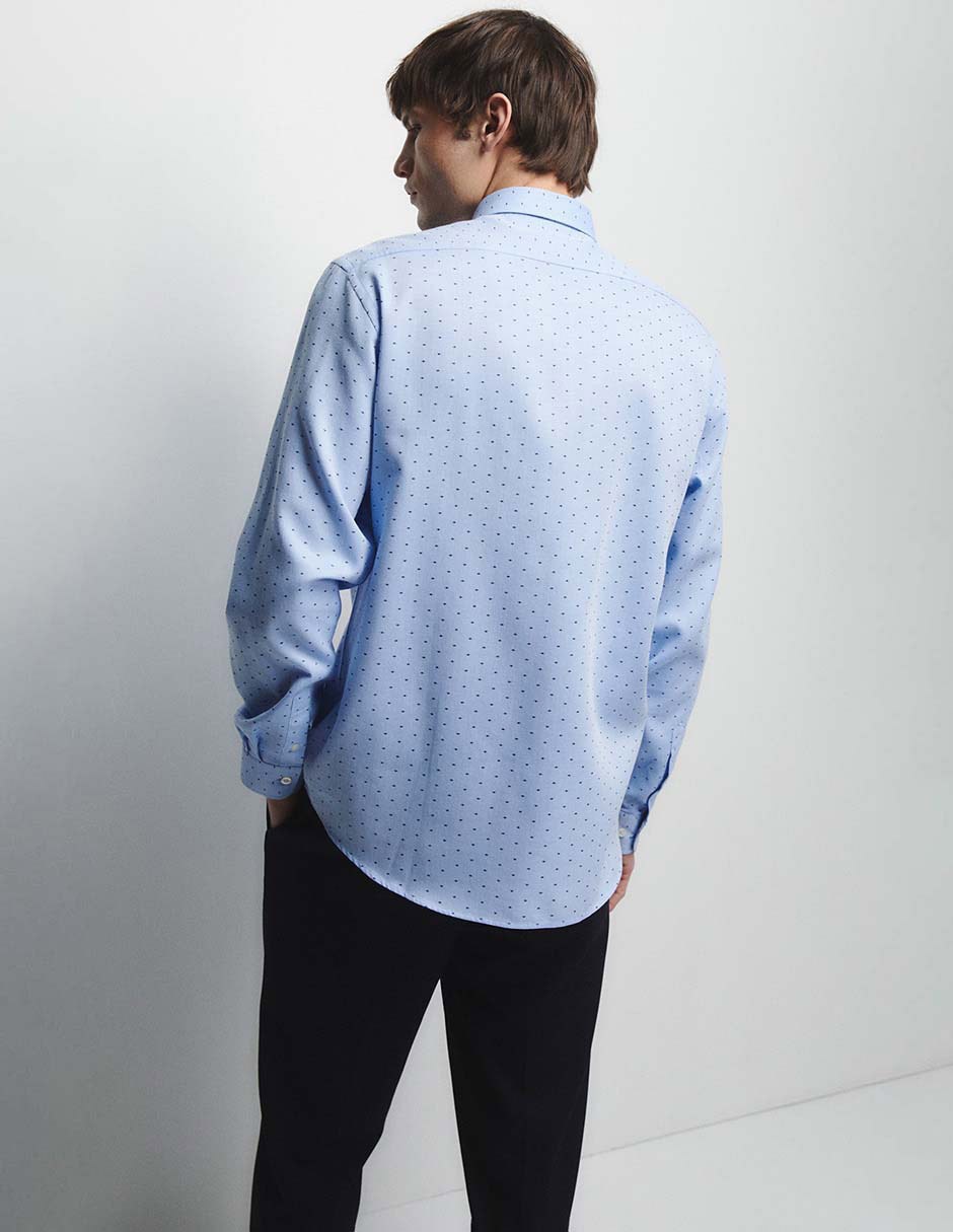 Camisa business casual de algodón manga larga para hombre 2