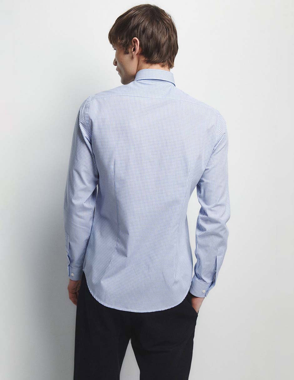 Camisa de vestir de algodón manga larga para hombre 2