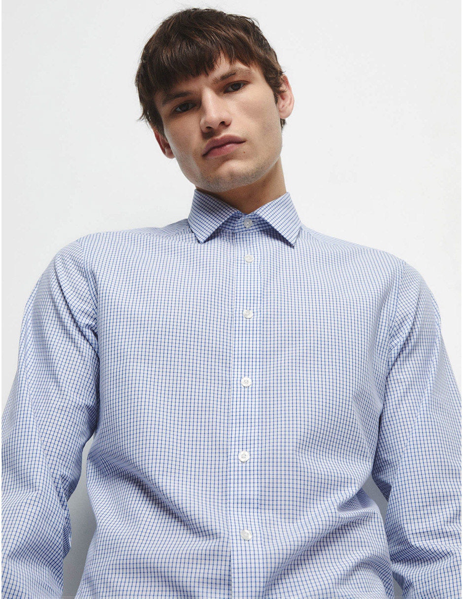 Camisa de vestir de algodón manga larga para hombre 3