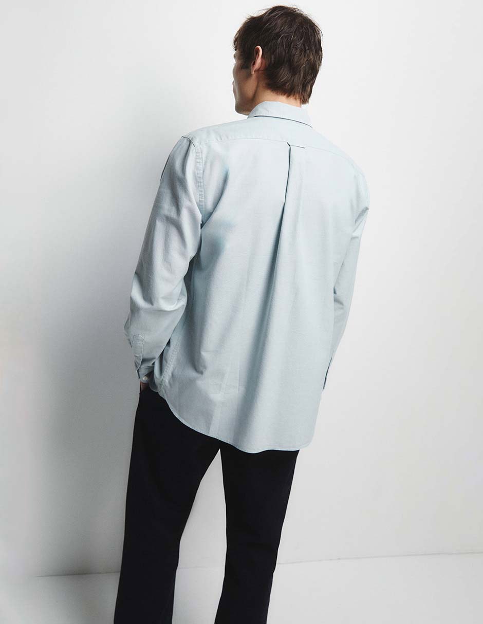 Camisa casual de algodón manga larga para hombre 2