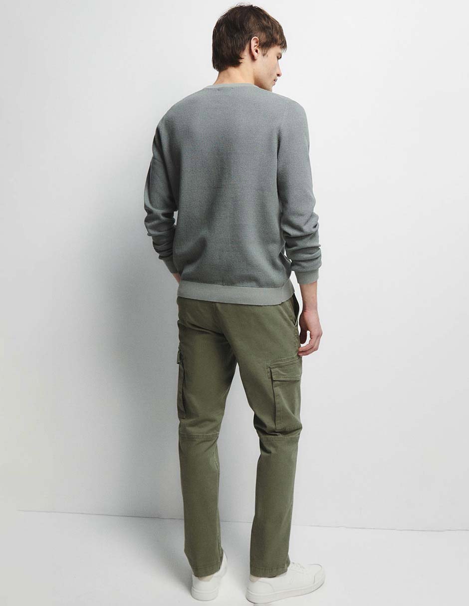 Pantalón casual cargo straight de algodón para hombre 2