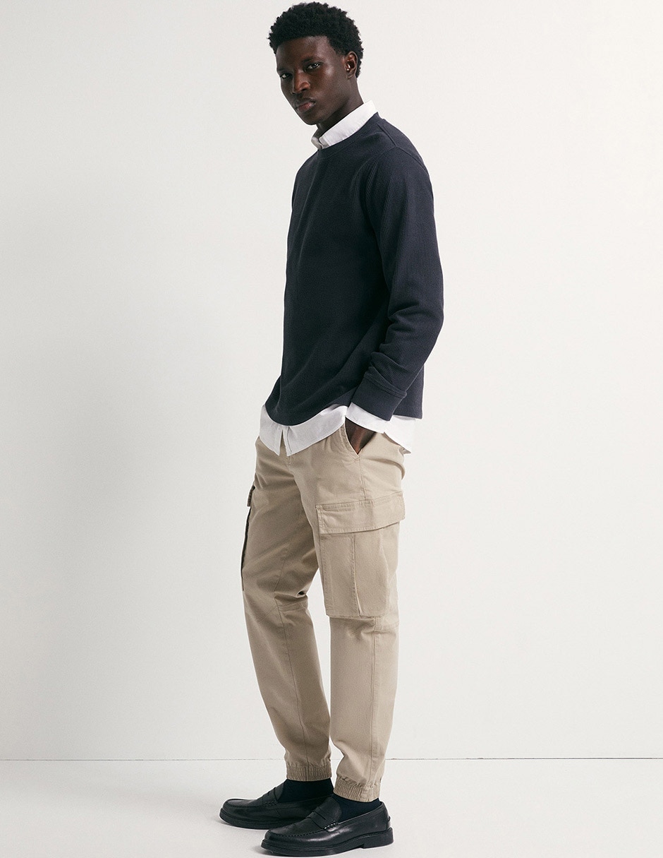 Pantalón casual cargo straight para hombre 4