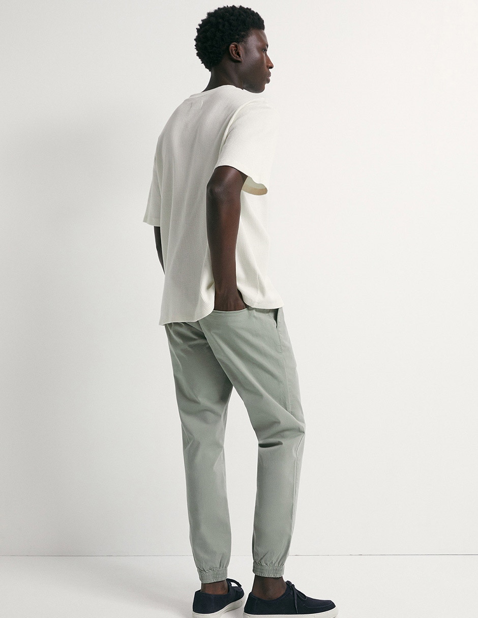 Pantalón jogger recto de algodón para hombre 2