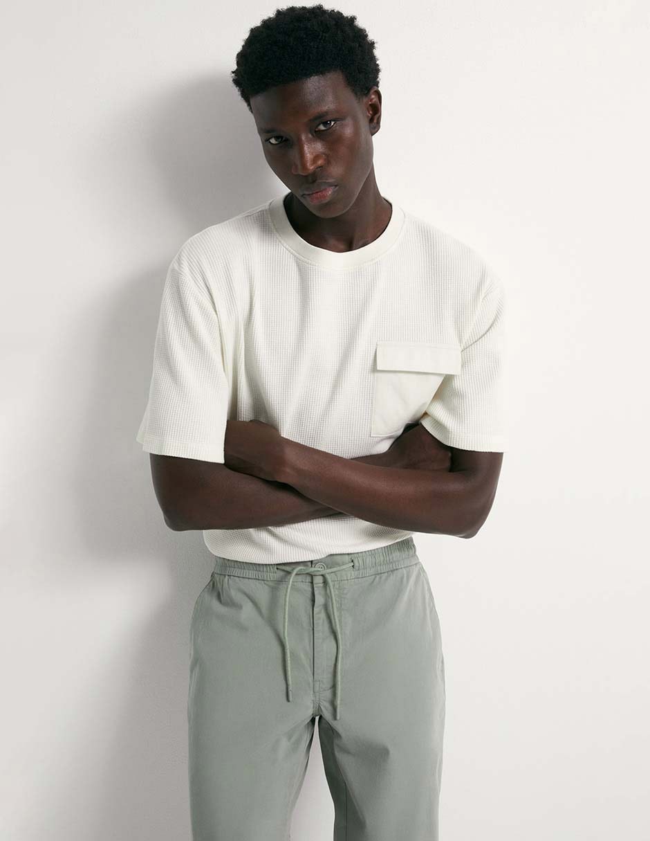 Pantalón jogger recto de algodón para hombre 3