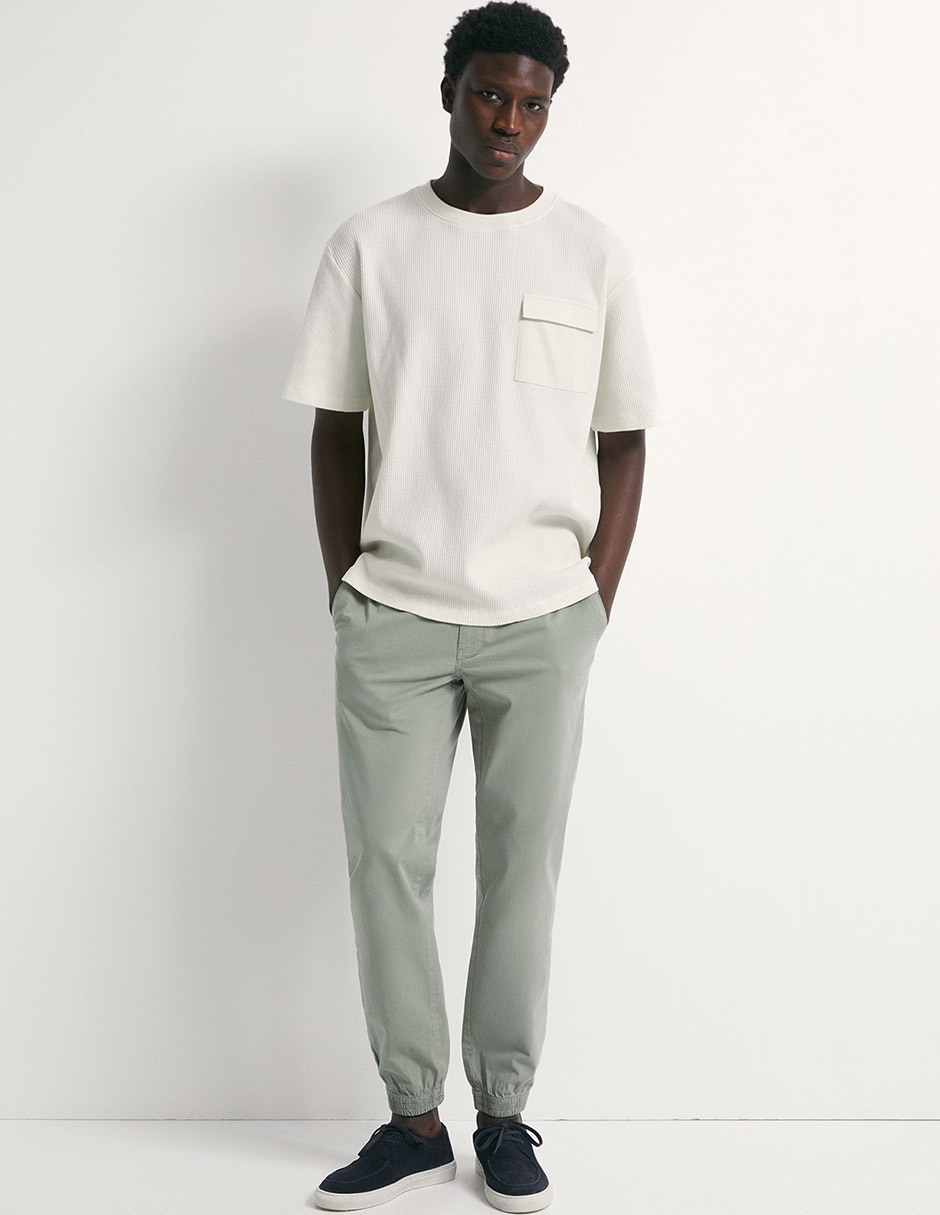 Pantalón jogger recto de algodón para hombre 4